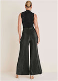 Glitter Knit Mock Neck Tank Jet Black Glitter Knit
