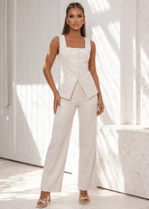 Lost Your Chance Stripe Denim Jeans White
