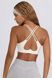 Soft Active V Neck Sports Bra in White