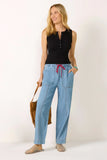 Soft Denim Pull On Taper Pant
