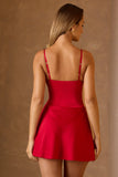 Cut Out A Line Mini Dress in Scarlet Red