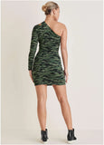 One Shoulder Cutout Mini Dress Rebel Camo