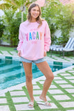 In My Vacay Era Light Pink Graphic Sweatshirt