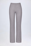Mid Rise Flared Trousers in Silver