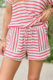 Double Take Red Striped Shorts