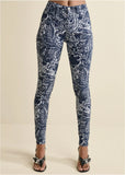 Paisley Print Skinny Jeans Blue Multi