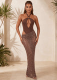 Mocha Muse Embellished Two Piece Brown