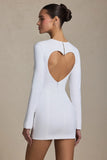 Cut Out Heart Detail Bodycon Mini Dress in White