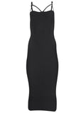 Strappy Midi Dress Jet Black
