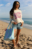 Salty Block Cream Graphic Sweatshirt