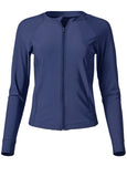 Sequin Zip Rash Guard Ultramarine Blue