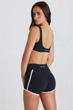 Soft Active Contrast Mini Shorts in Black