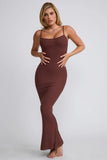 Modal Scoop Neck Maxi Dress in Chocolate