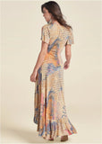 Wrap Maxi Dress Orange Multi