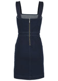 Denim Button Mini Dress Dark Rinse Wash