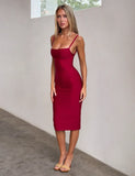MIDORI MIDI BANDAGE DRESS CHERRY