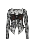 KAROLINA LONG SLEEVE TOP BLACK LACE