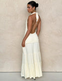 DENALI HALTER DRESS NEUTRAL BONE