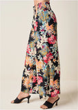 Smocked Waist Flared Pants Black Multi
