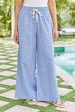 Mia Blue Pinstriped Pull On Pants