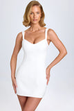 Sweetheart Neck Micro Mini Dress in White