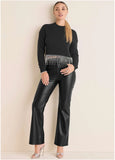 Rhinestone Trim Sweater Jet Black