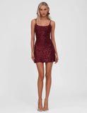 ZEINA MINI DRESS WINE SEQUIN