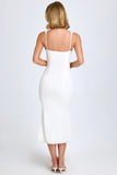 Lace Trim Midaxi Dress in White