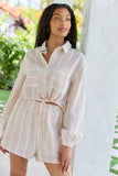 Dream Destination Striped Long Sleeve Top and Shorts Set FINAL SALE