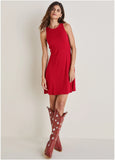 Flexrib Fit And Flare Dress Red