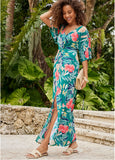 Twist Front Maxi Dress Paradise Floral
