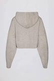 Soft Knit Zip Up Cropped Hoodie in Beige