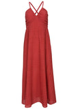 Strappy Back Eyelet Maxi Rococco Red