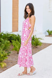 Colette Pink Lace Print Maxi Dress