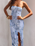 THEO MAXI DRESS BLUE FLORAL