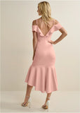Ruffle Midi Dress Blush