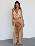 CYRENE TIE MAXI SKIRT GOLD