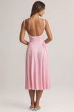 Modal A Line Midaxi Dress in Pastel Pink