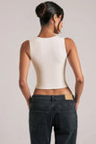 Modal Square Neck Top in Ivory