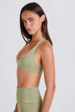 Crossback V Neck Sports Bra in Matcha