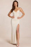 Deep V Neck Maxi Dress in Ivory