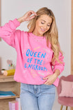 Queen Of The Classroom Pink Graphic Sweatshirt