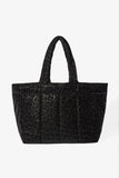 Waterproof Puffer Tote Bag in Black