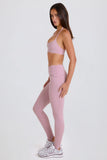 Foldover Mid Rise Stirrup Leggings in Mauve