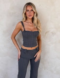 KITTIE CORSET GREY STRIPE