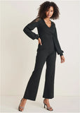 Ponte Lace Detail Jumpsuit Jet Black