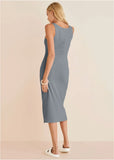 Henley Midi Dress Seafog