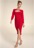 Sweater Dress With Shrug Red