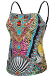 San Juan Bandeau Tankini Top Mirrored Jungle