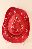 Americana Red Straw Cowboy Hat